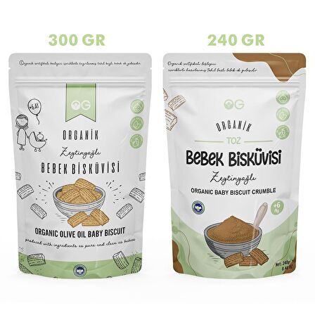Organik Bebek Bisküvisi ve Bisküvi Tozu Seti +6 Ay